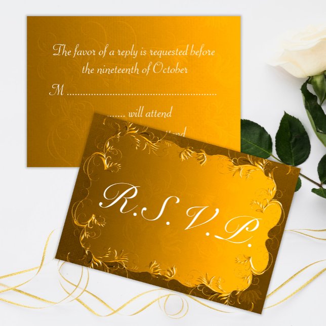 Golden Elegance Wedding RSVP (Créateur téléchargé)