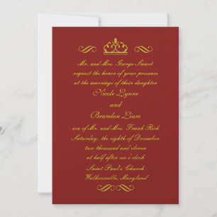 Golden Fairy Tale Faire-part de mariage (rouge)