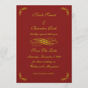 Golden Fairy Tale Save The Date (rouge)