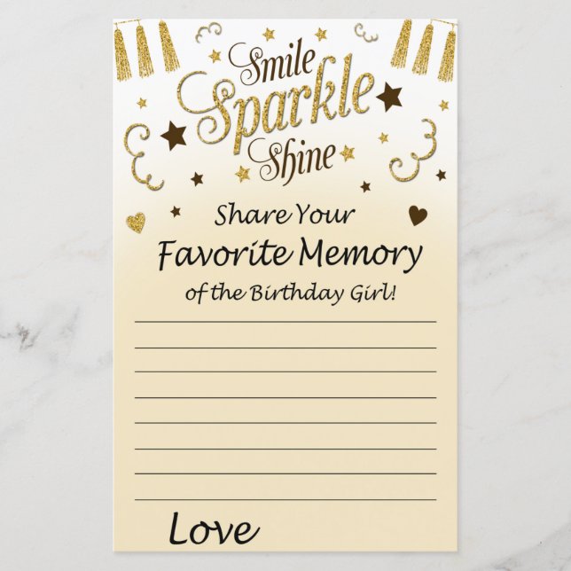 Golden Favorite souvenir de la fille d'anniversair (Devant)