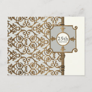 Golden Filigree, Grey - Carte postale du 25e anniv