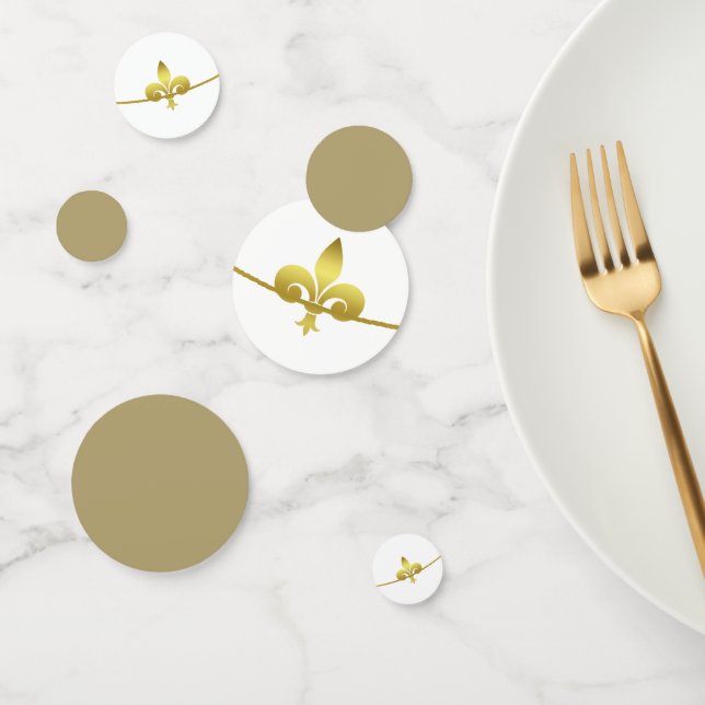 Golden Fleur de Lis Wedding shower Table Confetti (Groupe)