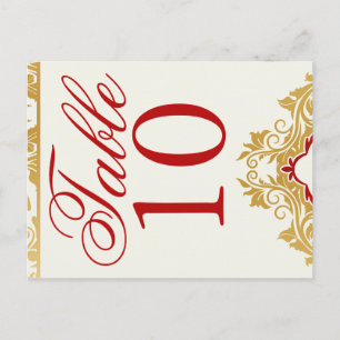 Golden Flouris Mariage Numéros de table Cartes pos