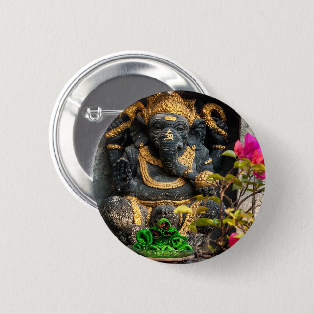 Golden Ganesha & Balinese Offerings Badge (Devant & derrière)