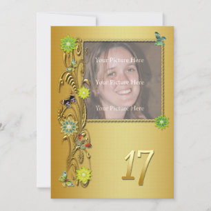 Golden Garden 17ème anniversaire invitation de fêt