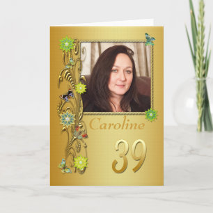 Golden Garden 39th Photo Carte Anniversaire