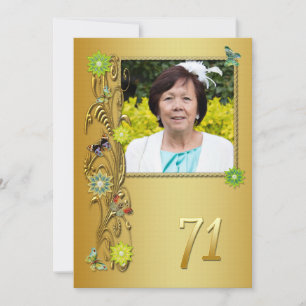 Golden Garden 71e invitation de fête d'anniversair