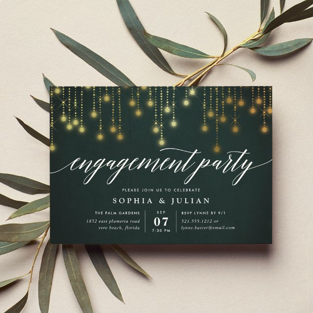 Golden Garland Engagement Party Invitation (Créateur téléchargé)