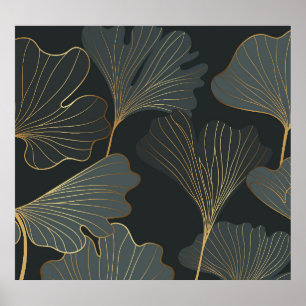 Golden Ginkgo : Luxueux Déco Floral.