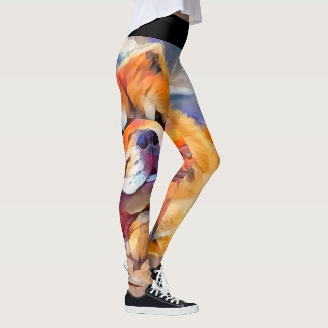 GOLDEN GIRL chow full motif Leggings (Droite)