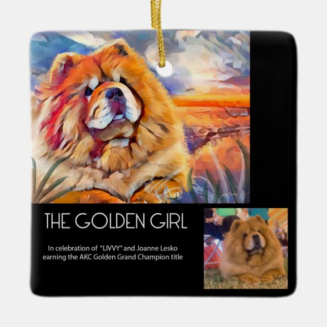 GOLDEN GIRL sur mesure pour ornement en céramique  (Devant)