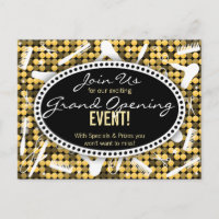 Golden Glam Custom Hair Salon Event Carte postale