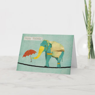 Golden Graceful Elephant carte d'anniversaire