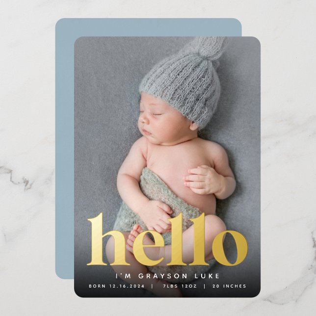 Golden Hello | Faire-part de naissance de rempliss (Recto/Verso)