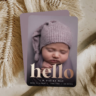 Golden Hello   Faire-part de naissance Rose Gold F