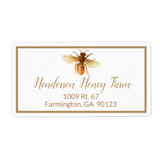 Golden Honey Bee Étiquette d'expédition