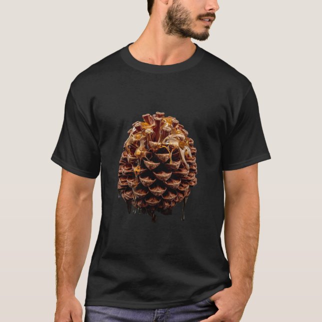 Golden Honey Pine Cone T-Shirt | Hyper-Realistic N (Devant)