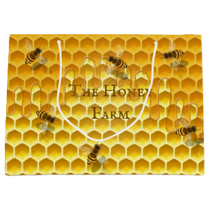 Golden Honeycomb & Bees Custom Grand Sac d'achat