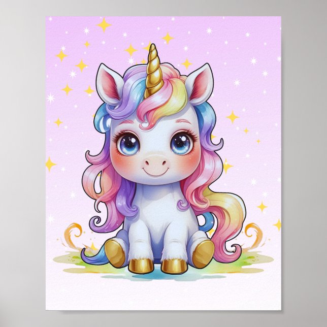 Golden Horn Unicorn Poster (Devant)