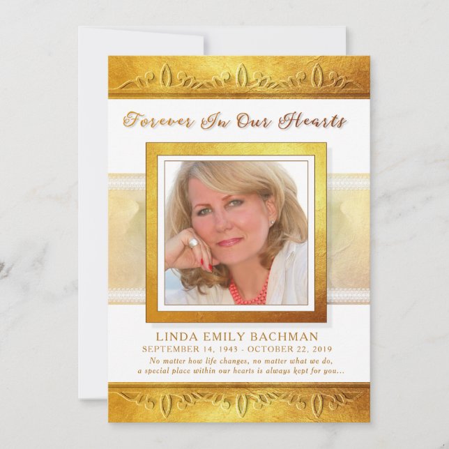 Golden In Our Hearts Photo Merci Sympathie (Devant)