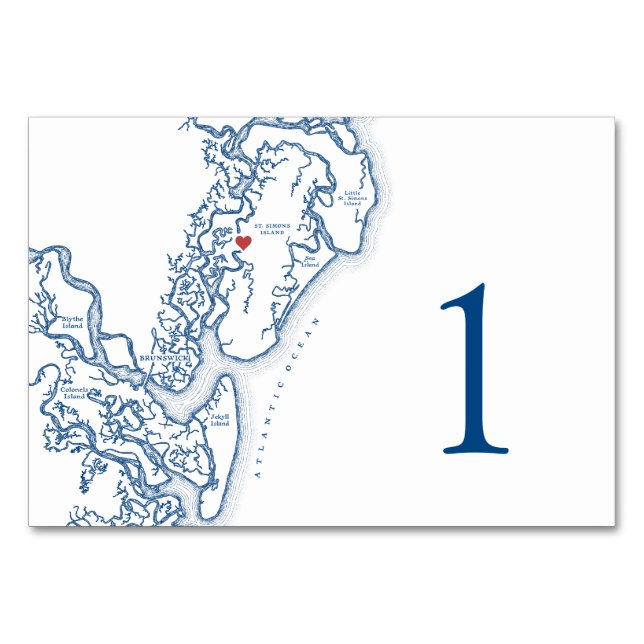 Golden Isles of Georgia Carte Mariage Élégant (Devant)