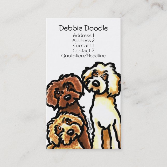 Golden Labradoodles Animaux Cartes de visite (Devant)