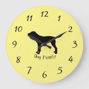 Golden labrador Silhouette Grande horloge