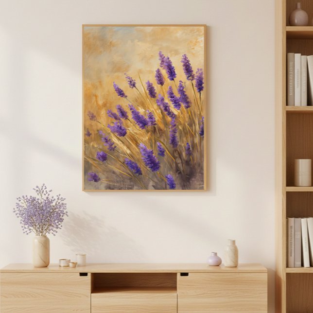 Golden Lavender Field Wall Art Print Poster (Créateur téléchargé)