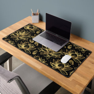 Golden Lotus Desk Mat