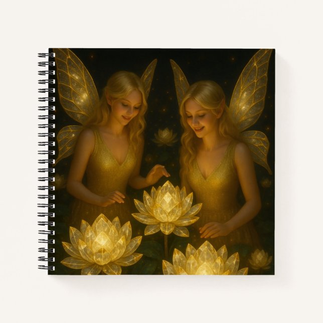 Golden Lotus Fairies Fantasy Art Journal  (Devant)