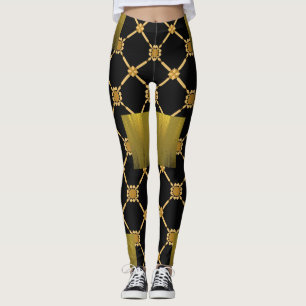 Golden Luxe : Leggings d'élégance noire