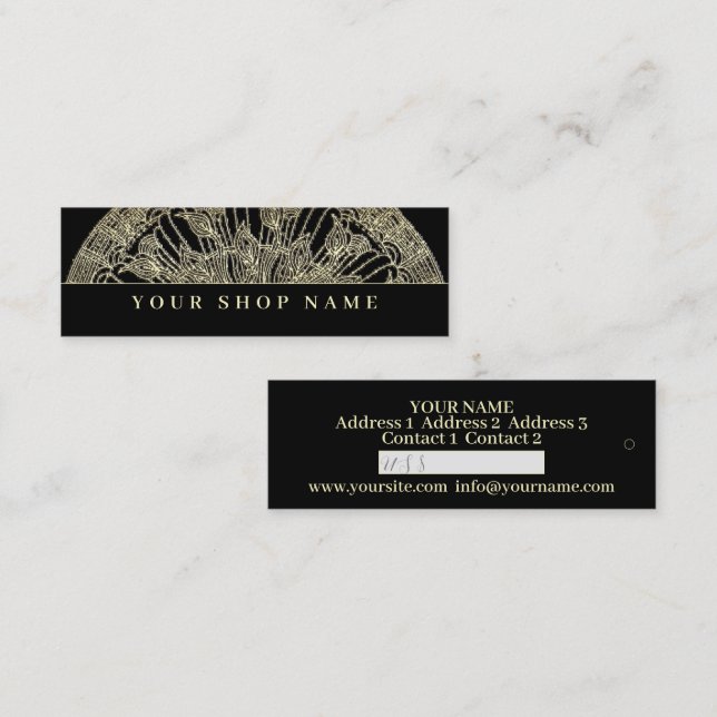 Golden Mandala - Prix Tag - Carte de visite (Devant / Derrière)