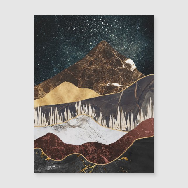 Golden Marble Mountain Under Stark Sky (Devant)