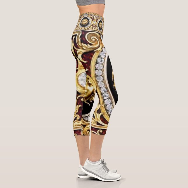 Golden Medusa Gems Capri Leggings (Droite)