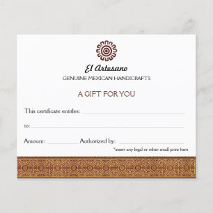 Golden Mexicaine Rose certificat cadeau blanc
