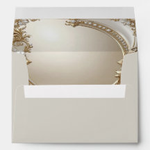 Golden Ornate Frame with Pearls Envelope