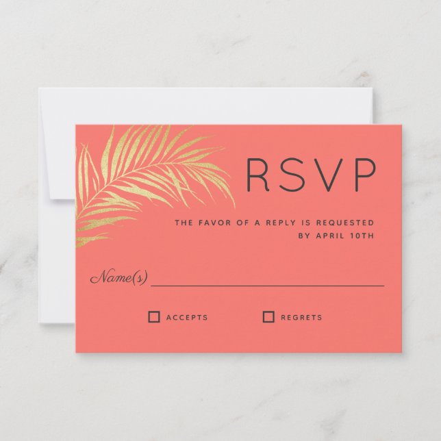 Golden Palm Frond moderne minimaliste RSVP (Devant)