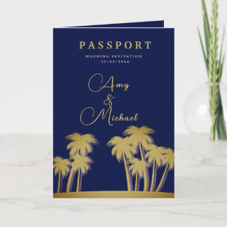 Golden Palms Midnight Oasis Passport Invitation