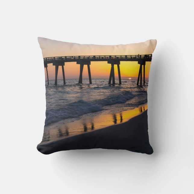 Golden Panama City Beach Sunset Réflexions Coussin (Recto)