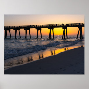 Golden Panama City Beach Sunset Réflexions Poster