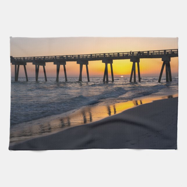 Golden Panama City Sunset Reflection Serviette de  (Horizontal)