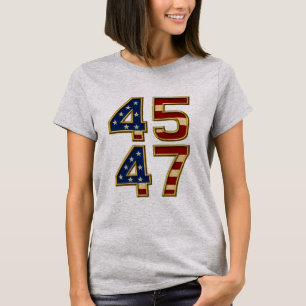Golden Patriot Power - 45 & 47 Bold USA T-Shirt