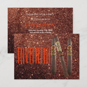 Golden Personnalisé Cigaro Invitation Parties scin