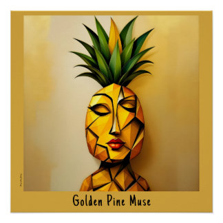 Golden Pine Muse - Poster brillant