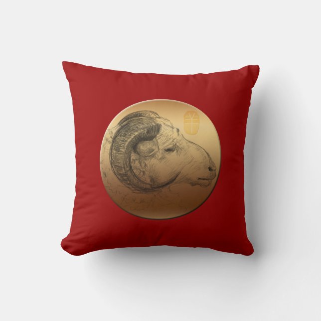 Golden Ram Chinois Nouvel An du Coussin mouton (Recto)