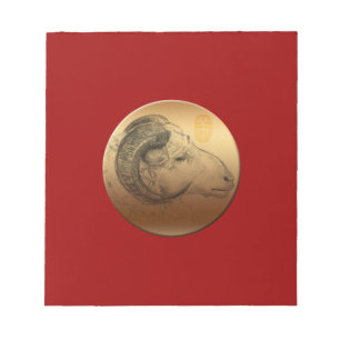Golden Ram Year Chinese Astrology Bloc-notes