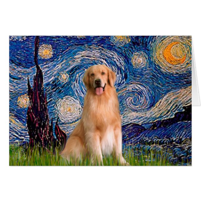 Golden Retriever 8 - Nuit étoilée (Devant horizontal)