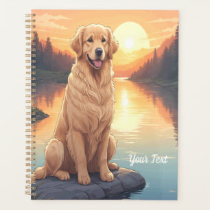 Golden Retriever au bord du lac