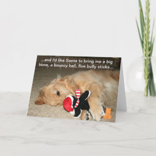 Golden Retriever avec Père Noël Toy Carte de voeux