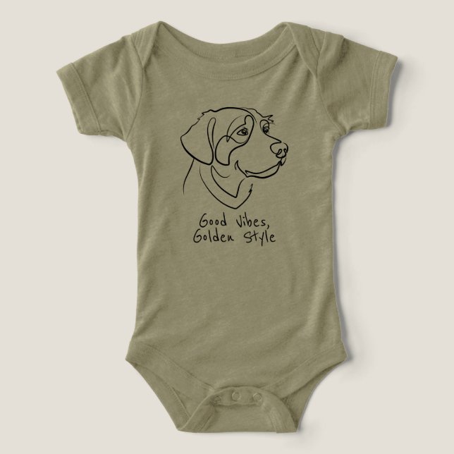 Golden Retriever - Bonne Vibration, Style Doré (Design Recto)